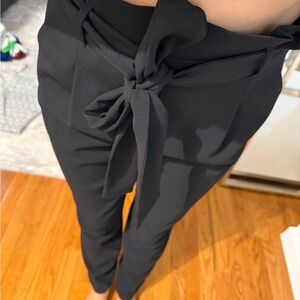 Alice + Olivia Black Tie-Front Trousers